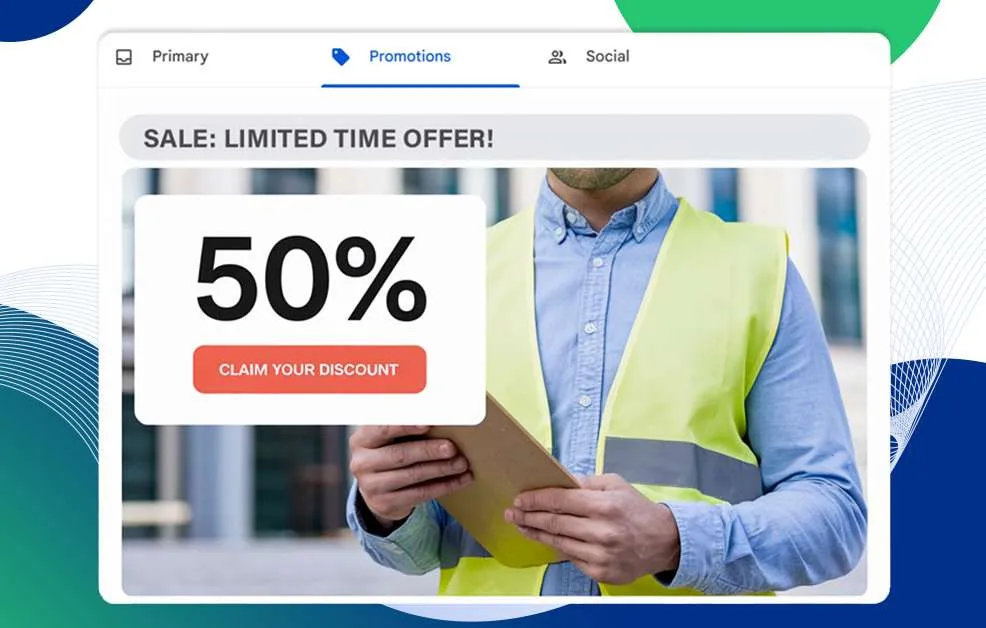 Diagnostic view of email deliverability factors affecting Gmail Promotions tab placement