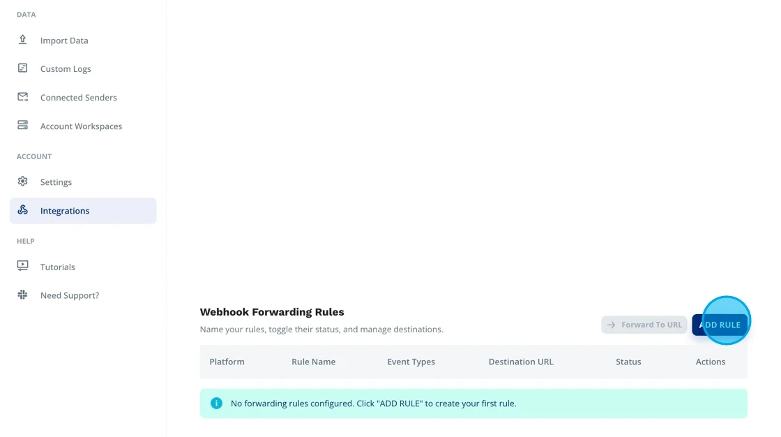 Configure forwarding rules in Outreach Magic